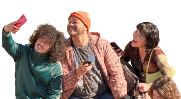 Group of people taking a selfie